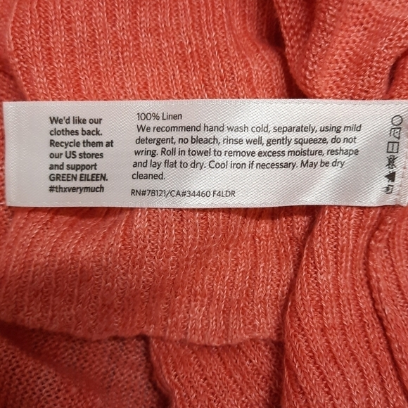 Eileen Fisher Women's Pink Linen Cardigan Sweater Beachy Plus Size 3X - Picture 5 of 6